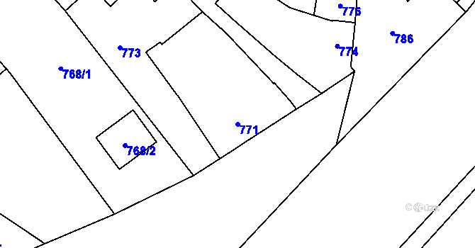 Parcela st. 771 v KÚ Týnec na Moravě, Katastrální mapa