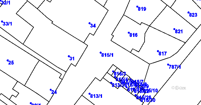 Parcela st. 815/1 v KÚ Týnec na Moravě, Katastrální mapa