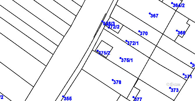 Parcela st. 375/2 v KÚ Týnec na Moravě, Katastrální mapa