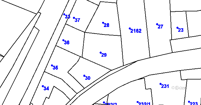 Parcela st. 29 v KÚ Týnec nad Labem, Katastrální mapa