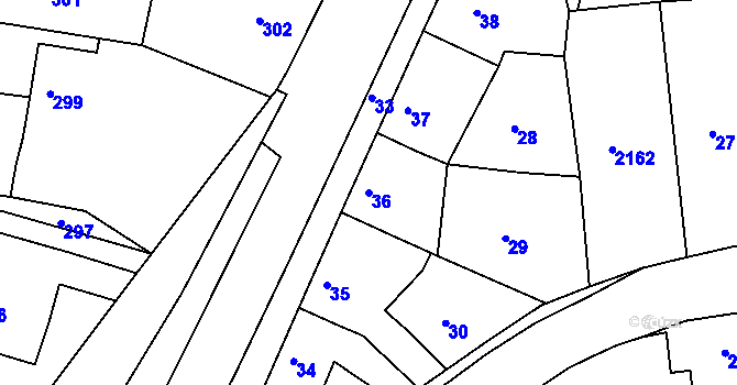 Parcela st. 36 v KÚ Týnec nad Labem, Katastrální mapa