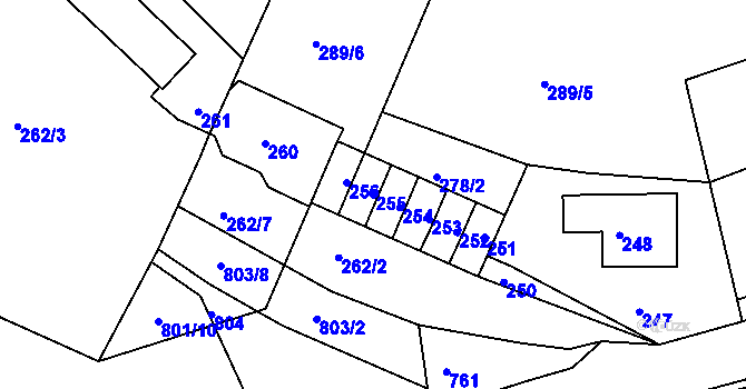 Parcela st. 255 v KÚ Týnec nad Labem, Katastrální mapa