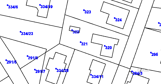 Parcela st. 321 v KÚ Týnec nad Labem, Katastrální mapa