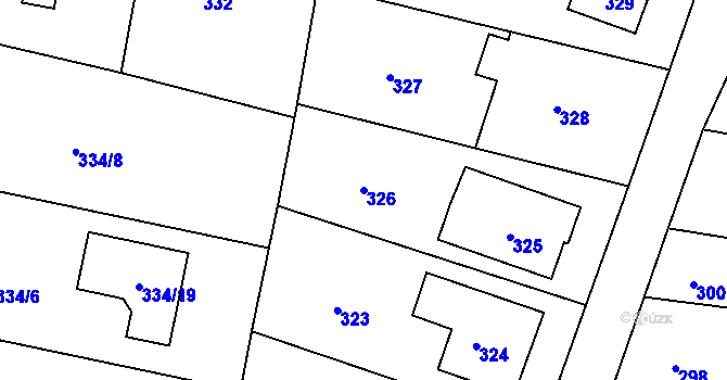 Parcela st. 326 v KÚ Týnec nad Labem, Katastrální mapa