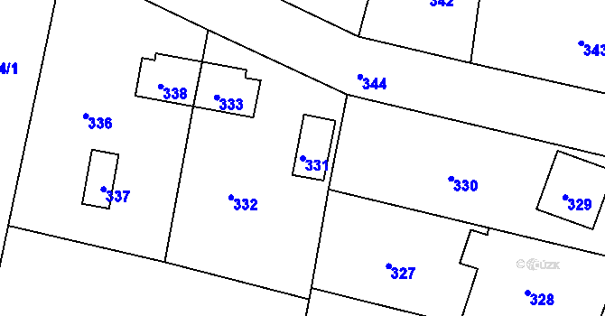 Parcela st. 331 v KÚ Týnec nad Labem, Katastrální mapa