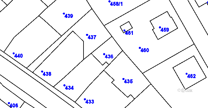 Parcela st. 436 v KÚ Týnec nad Labem, Katastrální mapa
