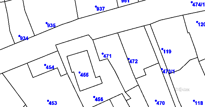 Parcela st. 471 v KÚ Týnec nad Labem, Katastrální mapa