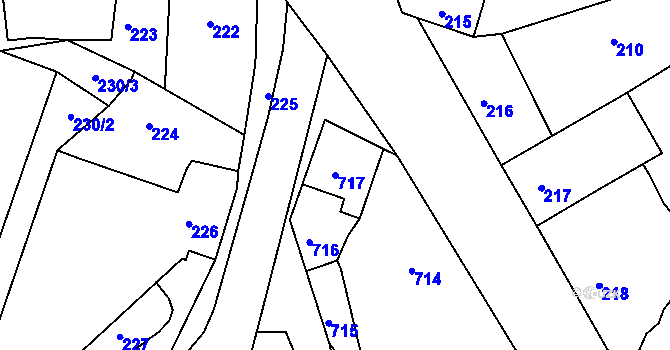 Parcela st. 717 v KÚ Týnec nad Labem, Katastrální mapa