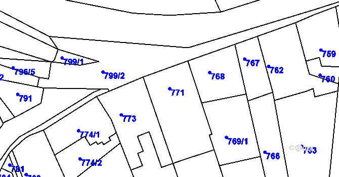 Parcela st. 771 v KÚ Týnec nad Labem, Katastrální mapa