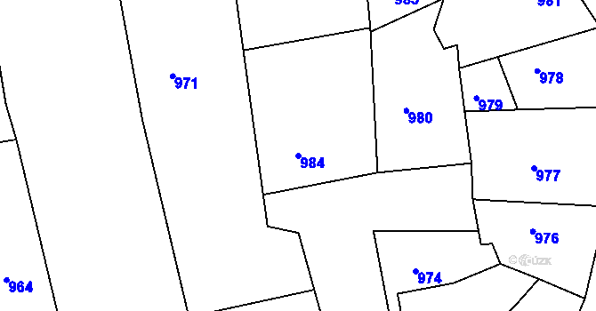 Parcela st. 984 v KÚ Týnec nad Labem, Katastrální mapa