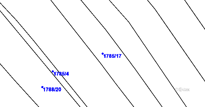 Parcela st. 1785/17 v KÚ Týnec nad Labem, Katastrální mapa