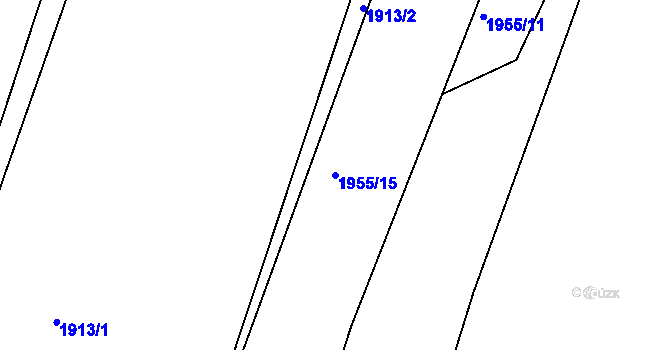 Parcela st. 1955/15 v KÚ Týnec nad Labem, Katastrální mapa
