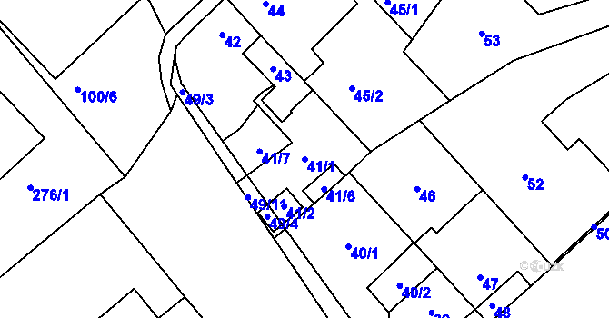 Parcela st. 41/1 v KÚ Vinařice u Týnce nad Labem, Katastrální mapa
