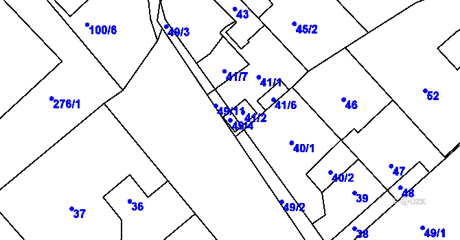 Parcela st. 49/4 v KÚ Vinařice u Týnce nad Labem, Katastrální mapa