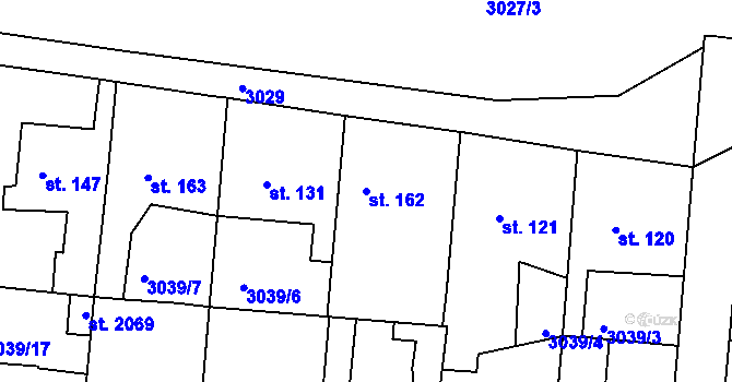 Parcela st. 162 v KÚ Týnec nad Sázavou, Katastrální mapa