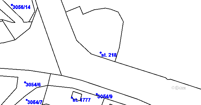 Parcela st. 218 v KÚ Týnec nad Sázavou, Katastrální mapa