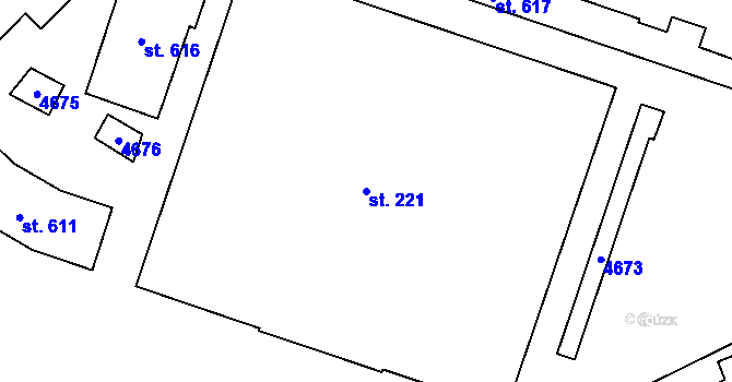 Parcela st. 221 v KÚ Týnec nad Sázavou, Katastrální mapa