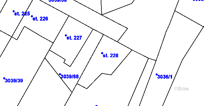 Parcela st. 228 v KÚ Týnec nad Sázavou, Katastrální mapa