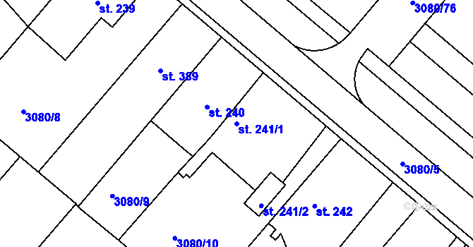 Parcela st. 241/1 v KÚ Týnec nad Sázavou, Katastrální mapa