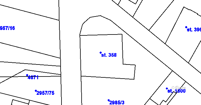 Parcela st. 358 v KÚ Týnec nad Sázavou, Katastrální mapa