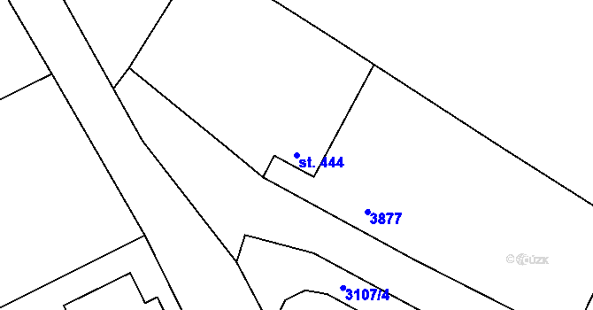 Parcela st. 444 v KÚ Týnec nad Sázavou, Katastrální mapa