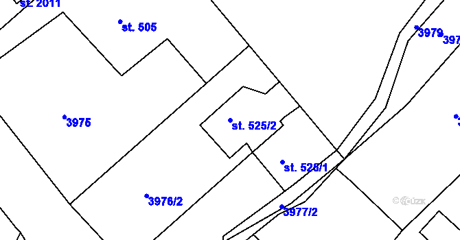 Parcela st. 525/2 v KÚ Týnec nad Sázavou, Katastrální mapa