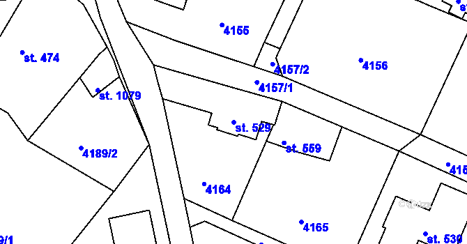 Parcela st. 529 v KÚ Týnec nad Sázavou, Katastrální mapa