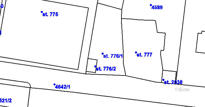 Parcela st. 776/1 v KÚ Týnec nad Sázavou, Katastrální mapa