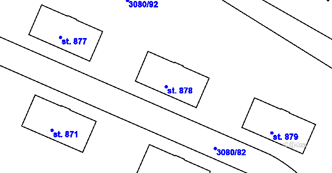 Parcela st. 878 v KÚ Týnec nad Sázavou, Katastrální mapa