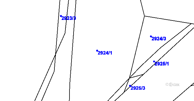Parcela st. 2924/1 v KÚ Týnec nad Sázavou, Katastrální mapa