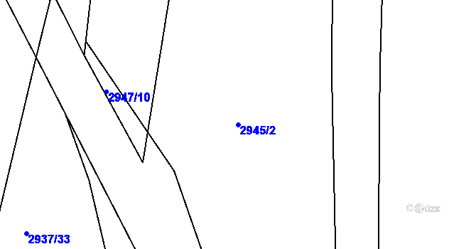 Parcela st. 2945/2 v KÚ Týnec nad Sázavou, Katastrální mapa
