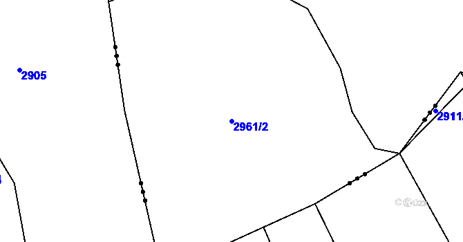 Parcela st. 2961/2 v KÚ Týnec nad Sázavou, Katastrální mapa