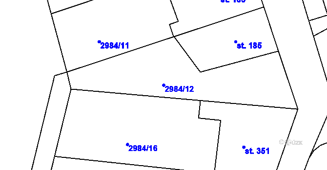 Parcela st. 2984/12 v KÚ Týnec nad Sázavou, Katastrální mapa