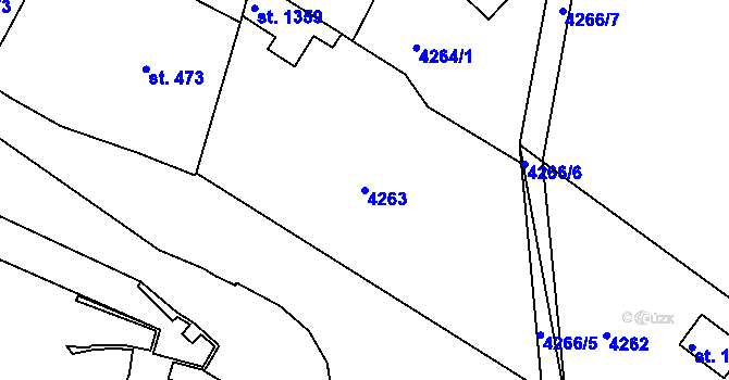 Parcela st. 4263 v KÚ Týnec nad Sázavou, Katastrální mapa
