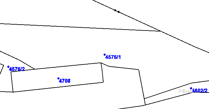 Parcela st. 4576/1 v KÚ Týnec nad Sázavou, Katastrální mapa