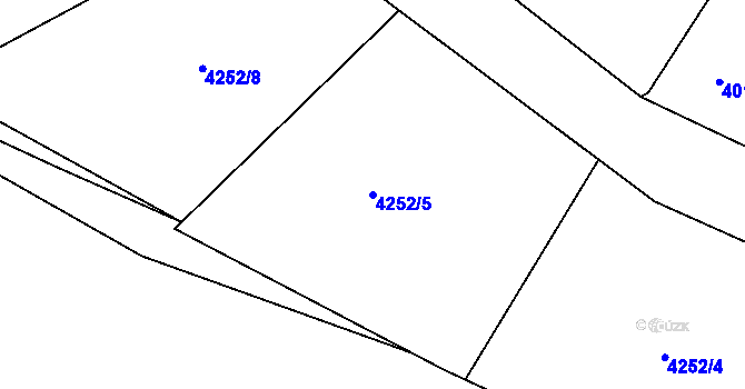 Parcela st. 4252/5 v KÚ Týnec nad Sázavou, Katastrální mapa