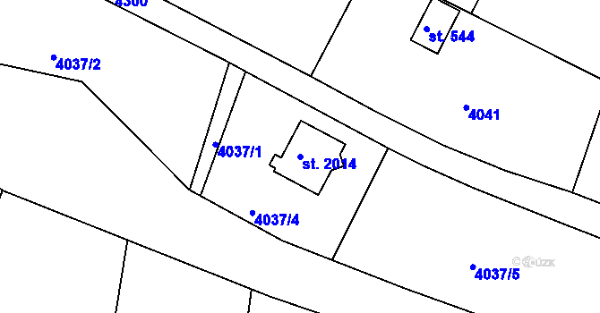 Parcela st. 2014 v KÚ Týnec nad Sázavou, Katastrální mapa