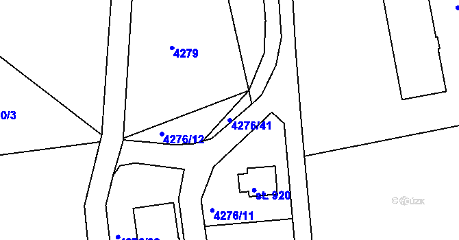 Parcela st. 4276/41 v KÚ Týnec nad Sázavou, Katastrální mapa