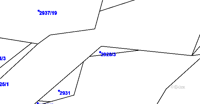 Parcela st. 2926/3 v KÚ Týnec nad Sázavou, Katastrální mapa