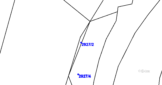 Parcela st. 2927/2 v KÚ Týnec nad Sázavou, Katastrální mapa