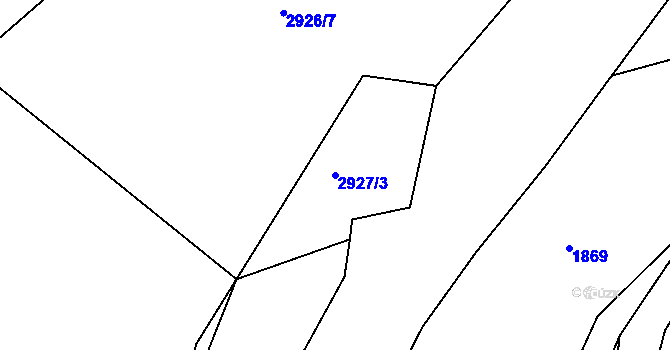 Parcela st. 2927/3 v KÚ Týnec nad Sázavou, Katastrální mapa