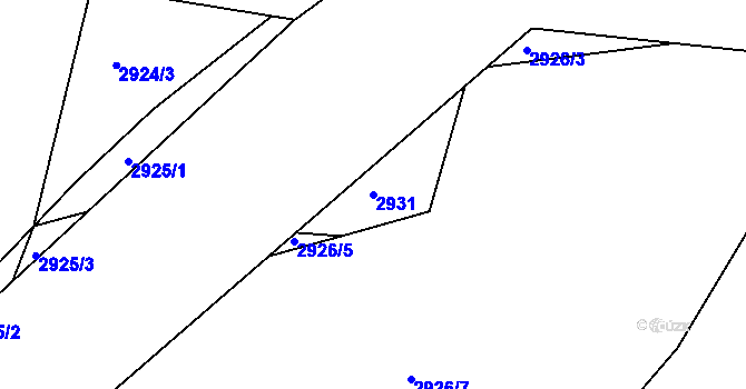 Parcela st. 2931 v KÚ Týnec nad Sázavou, Katastrální mapa