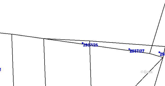 Parcela st. 2937/25 v KÚ Týnec nad Sázavou, Katastrální mapa