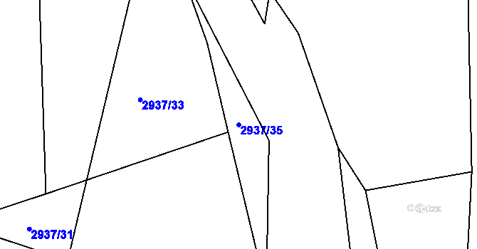 Parcela st. 2937/35 v KÚ Týnec nad Sázavou, Katastrální mapa