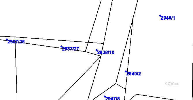 Parcela st. 2938/10 v KÚ Týnec nad Sázavou, Katastrální mapa