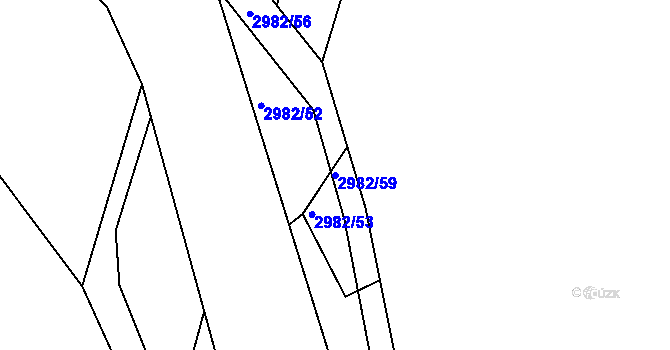 Parcela st. 2982/59 v KÚ Týnec nad Sázavou, Katastrální mapa