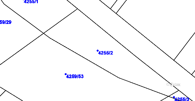 Parcela st. 4255/2 v KÚ Týnec nad Sázavou, Katastrální mapa