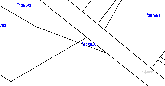Parcela st. 4255/3 v KÚ Týnec nad Sázavou, Katastrální mapa