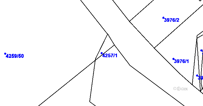 Parcela st. 4257/1 v KÚ Týnec nad Sázavou, Katastrální mapa