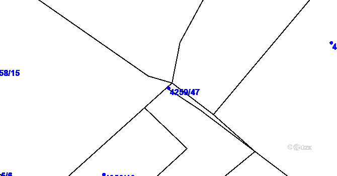 Parcela st. 4259/47 v KÚ Týnec nad Sázavou, Katastrální mapa